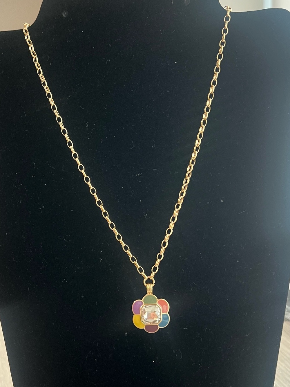 Isaac Mizrahi Gold Chain with Colorful Flower Pendant - Picture 3 of 8